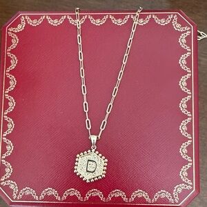 Amazon Gold Hexagon Pendant Necklace